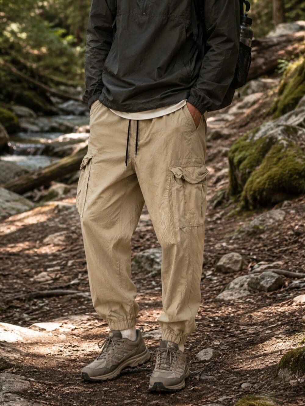 Aeropostale Men's Size Medium Tan Cargo Jogger Pull On Pockets Gorpcore Outdoor